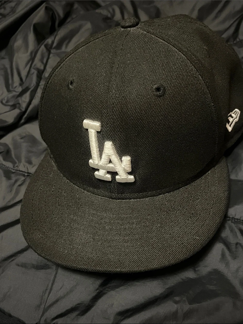 New Era Black Cap with White LA Logo